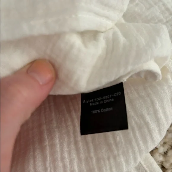 Jenni Kayne Cotton Cypress Caftan Dress Ivory White XS - Picture 7 of 10